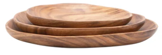 ACACIA WOOD OVAL SHAPED TRAYS - ASSORTED