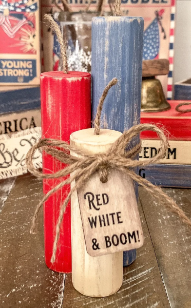 VINTAGE INSPIRED WOODEN FIREWORKS BUNDLE - RED WHITE & BOOM!