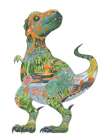 DANIEL MACKIE TYRANNOSAURUS REX WOODEN JIGSAW PUZZLE