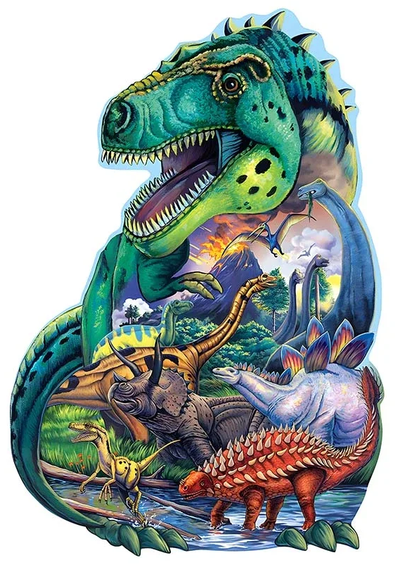 DINOSAURS AND VOLCANOES WOODEN JIGSAW PUZZLE 655 SMALL