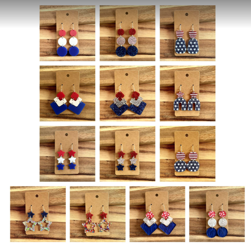 FIDDLE AND GRACE 4TH OF JULY EARRINGS