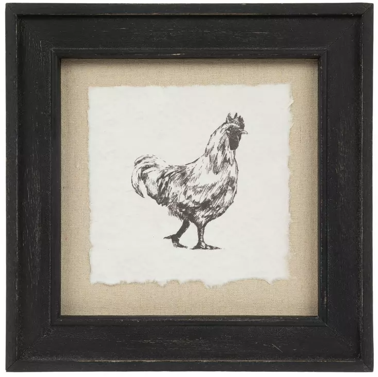VINTAGE FARM YARD ANIMAL FRAMED WOOD WALL DECOR