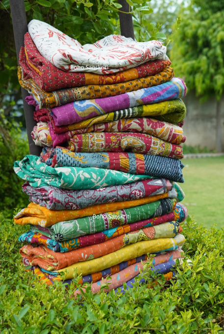 HANDMADE KANTHA QUILT / THROW - ASSORTED