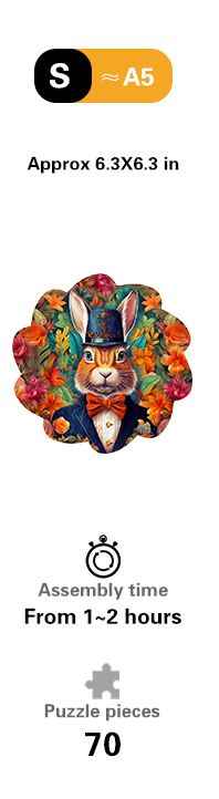 DAPPER RABBIT IN BOWTIE WOODEN JIGSAW PUZZLE