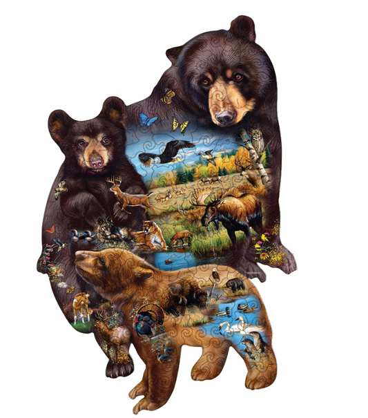 BEAR FAMILY ADVENTURE WOODEN JIGSAW PUZZLE