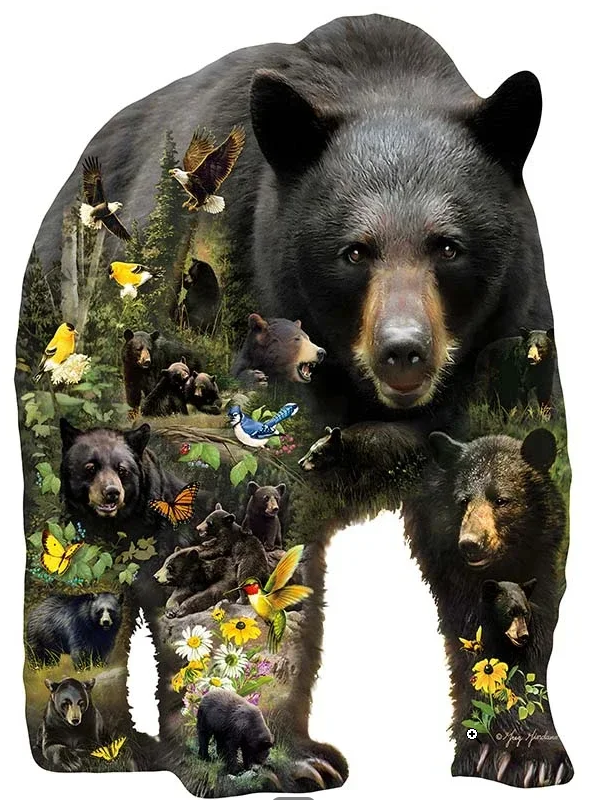 BLACK BEAR WOODEN JIGSAW PUZZLE