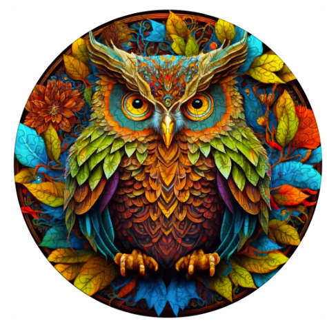 MANDALA OWL WOODEN JIGSAW PUZZLE