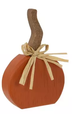 WOOD LONG STEMMED PUMPKINS - ASSORTED