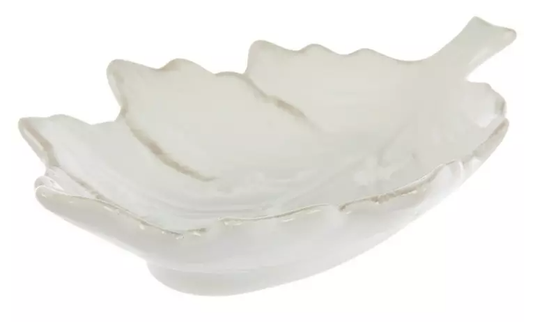 WHITE LEAF DISH