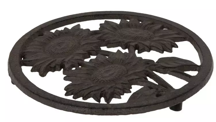 CAST IRON SUNFLOWER TRIVET