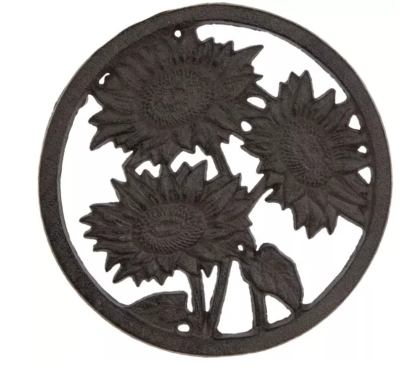 CAST IRON SUNFLOWER TRIVET