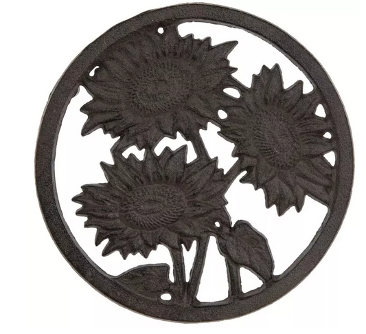 CAST IRON SUNFLOWER TRIVET