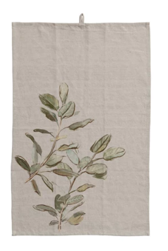 COTTON & LINEN BOTANICAL PRINTED TEA TOWEL - 3 STYLES