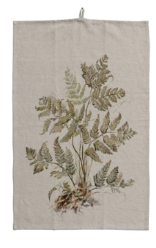 COTTON & LINEN BOTANICAL PRINTED TEA TOWEL - 3 STYLES