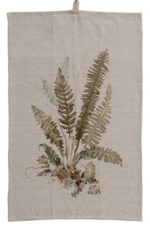 COTTON & LINEN BOTANICAL PRINTED TEA TOWEL - 3 STYLES