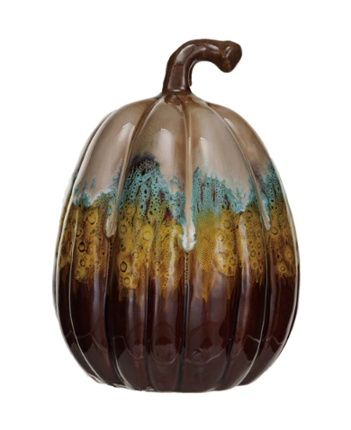 STONEWARE REACTIVE GLAZE PUMPKIN - ASSORTED