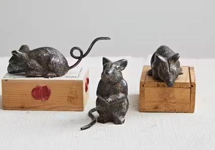 DISTRESSED METAL MOUSE - 3 STYLES