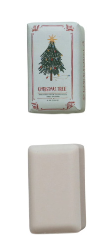 CLEAN AS A WHISTLE HOLIDAY SCENTED OLIVE OIL & SHEA BUTTER MILLED SOAP - CHRISTMAS TREE