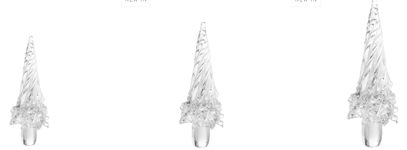 HOLIDAY CLEAR GLASS TREE - ASSORTED