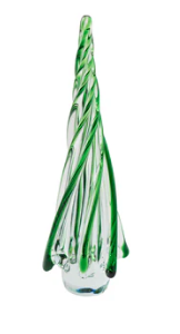 HOLIDAY CLEAR GLASS TREE - ASSORTED