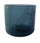 HAND BLOWN ETCHED RECYCLED DRINKING GLASS OR VOTIVE HOLDER - ASSORTED COLORS AND SIZES