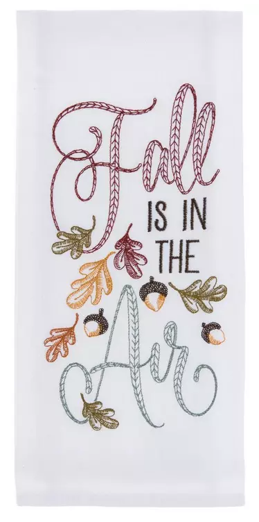 FALL EMBROIDERED KITCHEN TOWEL - ASSORTED