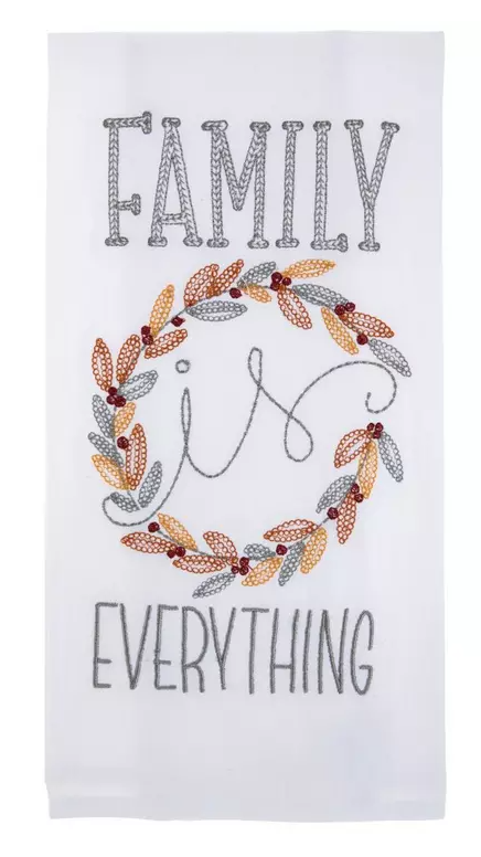 FALL EMBROIDERED KITCHEN TOWEL - ASSORTED