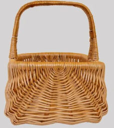 HANDMADE WOVEN WICKER BASKET WITH HANDLE - ASSORTED SIZES