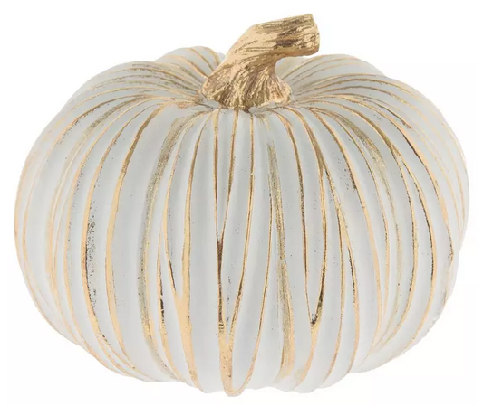 WHITE AND GOLD PUMPKIN