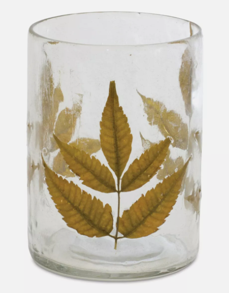 MELROSE DRIED LEAF VOTIVE CONTAIN ER