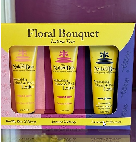 THE NAKED BEE FLORAL BOUQUET LOTION TRIO - 5oz EACH