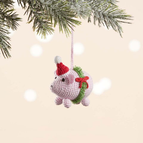 CROCHETED CHRISTMAS ANIMAL ORNAMENTS - ASSORTED