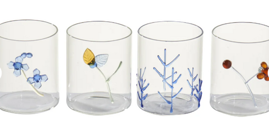 FLOWERS COCKTAIL GLASSES - SET OF 4