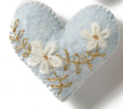 FELT EMBROIDERY HEARTS - ASSORTED