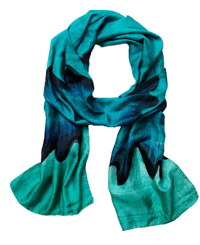 OCEAN WAVE SILK SCARF - INDIA