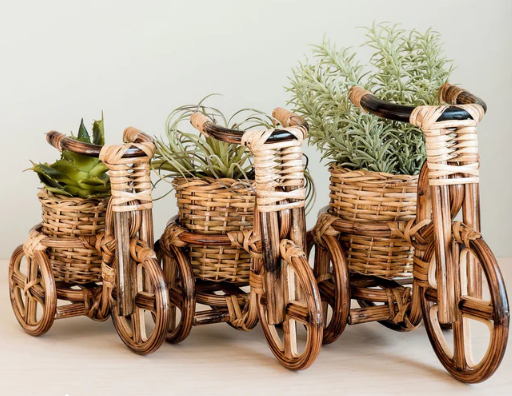 LIKHA BICYCLE RATTAN PLANTER