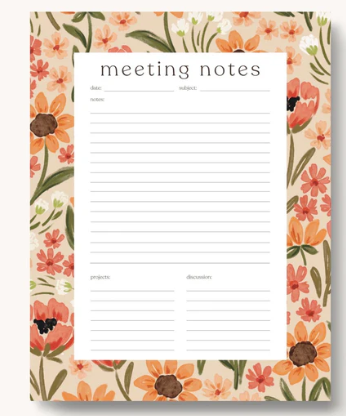 ELYSE BREANNE DESIGNS - MEETING NOTES NOTEPAD