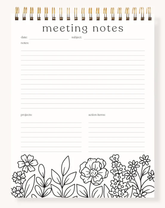 ELYSE BREANNE DESIGNS - MEETING NOTES NOTEPAD