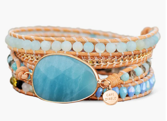 CAPE DIABLO - BRACELETS - HEALING AMAZONITE PROTECTION WRAP