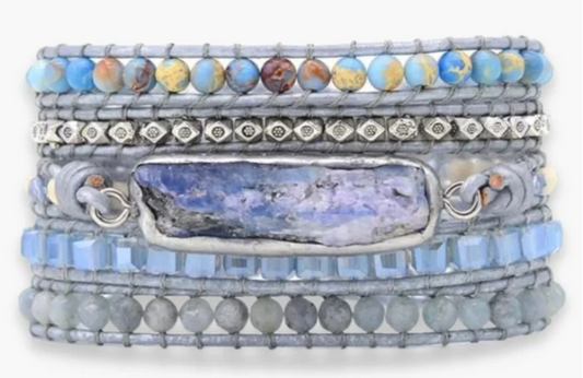 CAPE DIABLO - BRACELETS - HEALING TOPAZ QUEEN SILVER WRAP