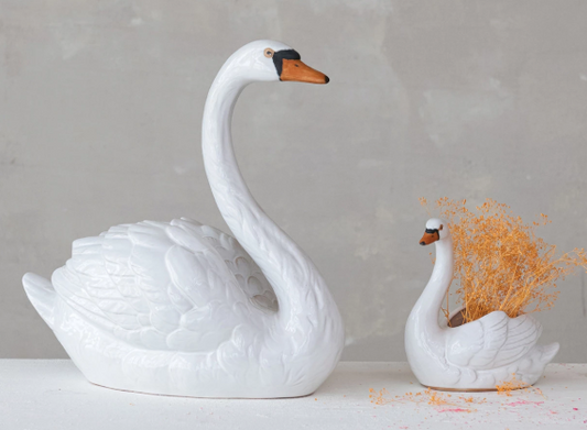 STONEWARE SWAN - ASSORTED