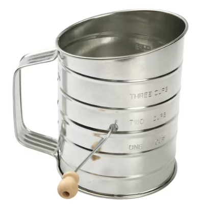 STAINLESS STEEL 3-CUP FLOUR SIFTER