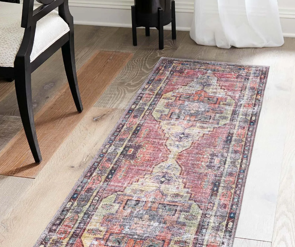 MAAHRU COLLECTION 2' x 7'10" WASHABLE RUNNER (POLYESTER)