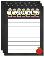 TEACHER APPRECIATION MEMO NOTE PADS - ASSORTED