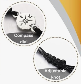 GRADUATION ADJUSTABLE COMPASS BRACELET
