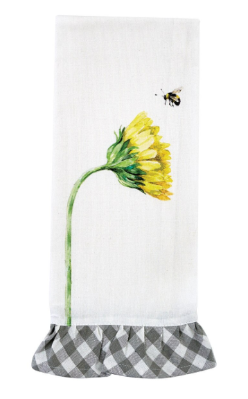 SUNFLOWER WITH BEE DISHTOWEL