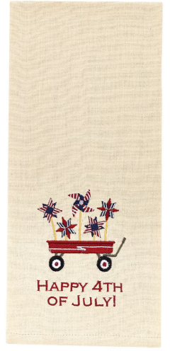 HAPPY 4TH OF JULY EMBROIDERED DISHTOWEL