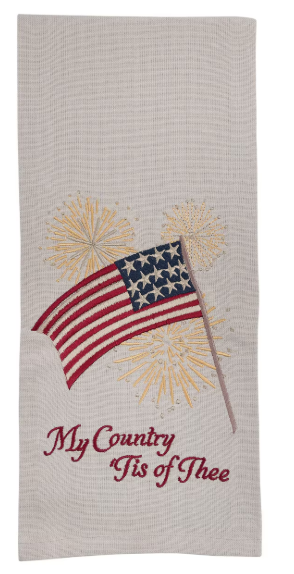 4TH OF JULY EMBROIDERED DISHTOWELS - ASSORTED