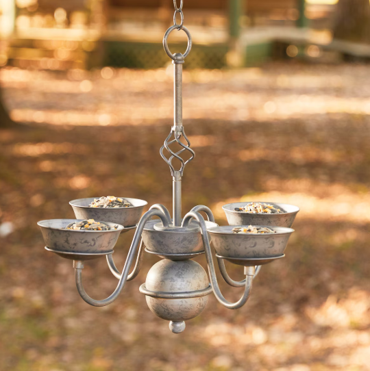 VINTAGE PILLAR CHANDELIER/BIRD FEEDER