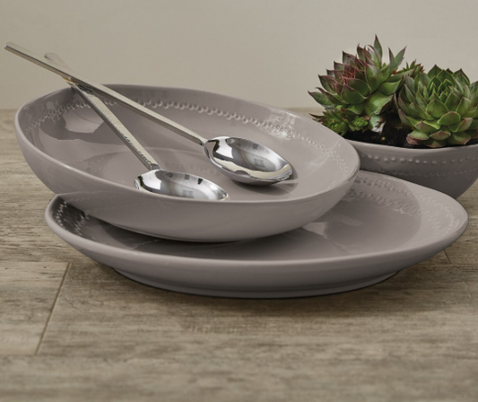 PEYTON SERVEWARE - PLATTER & BOWL - STONE